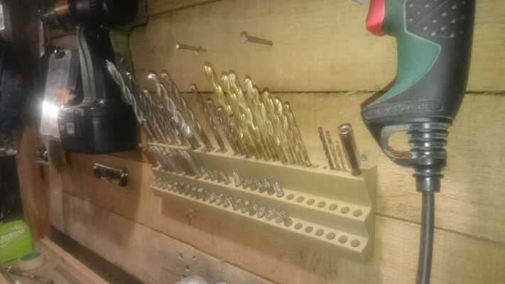SUPPORT MURAL POUR FORETS ET EMBOUTS DE TOURNEVIS _ WALL BRACKET FOR DRILL BITS AND SCREWDRIVERS | 3d print model