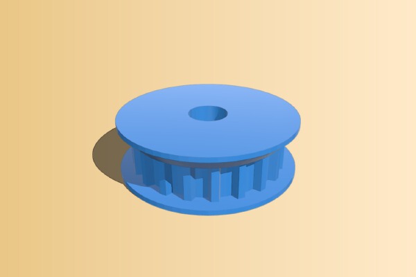 Z driven pulley with rims | 3d print model