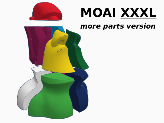 Moai XXXL - 9 pieces version (no support) | 3d print model