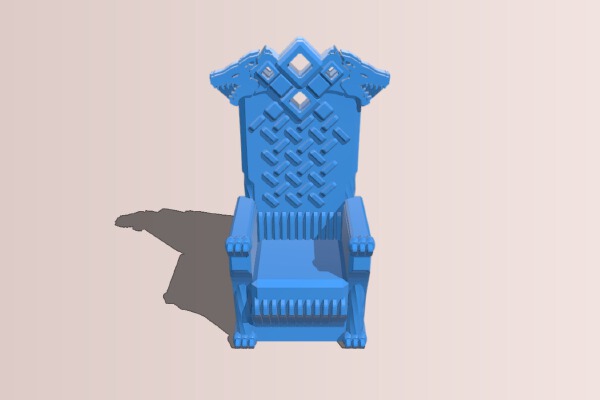 Delving Decor: Wolf Throne (28mm_Heroic scale) | 3d print model