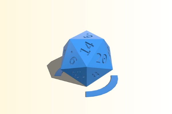 Two Color D20 with Flush Numbers | 3d print model