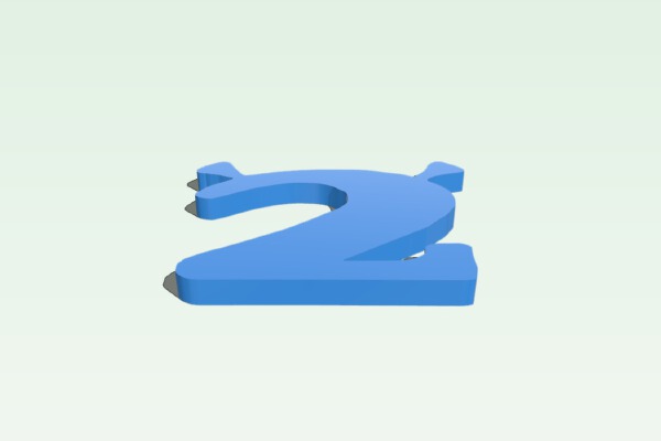 number 2 shrek style | 3d print model