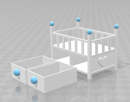 Sylvanian Families or Playmobil compatible baby cot | 3d print model