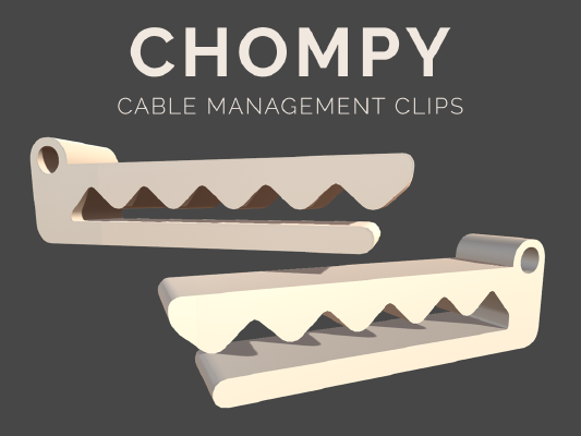 Chompy (Cable Management Clip) | 3d print model