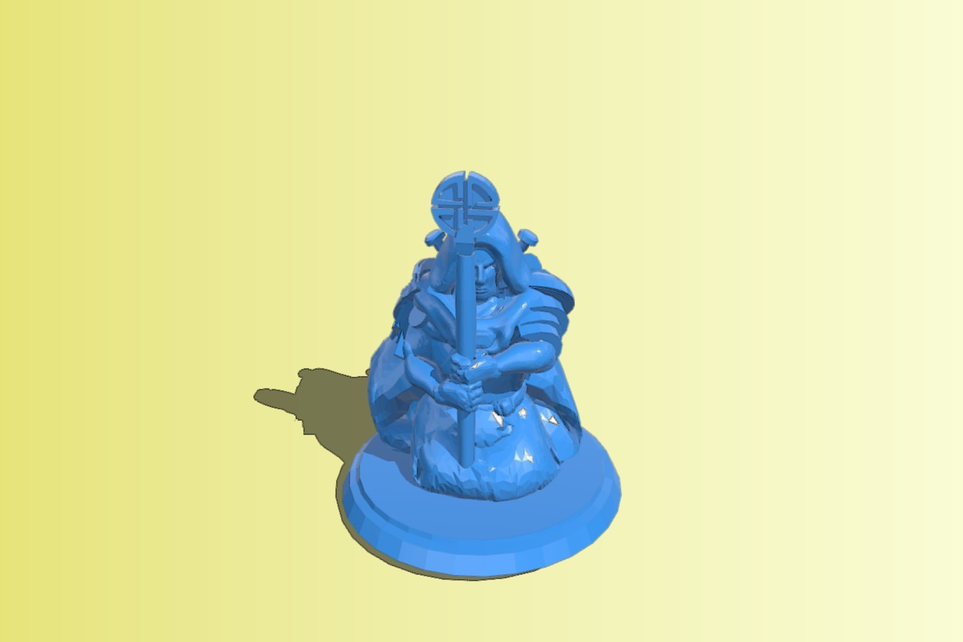 Space cult Body guard praying_kneeling pose