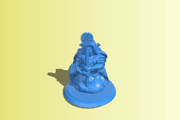 Space cult Body guard praying_kneeling pose | 3d print model