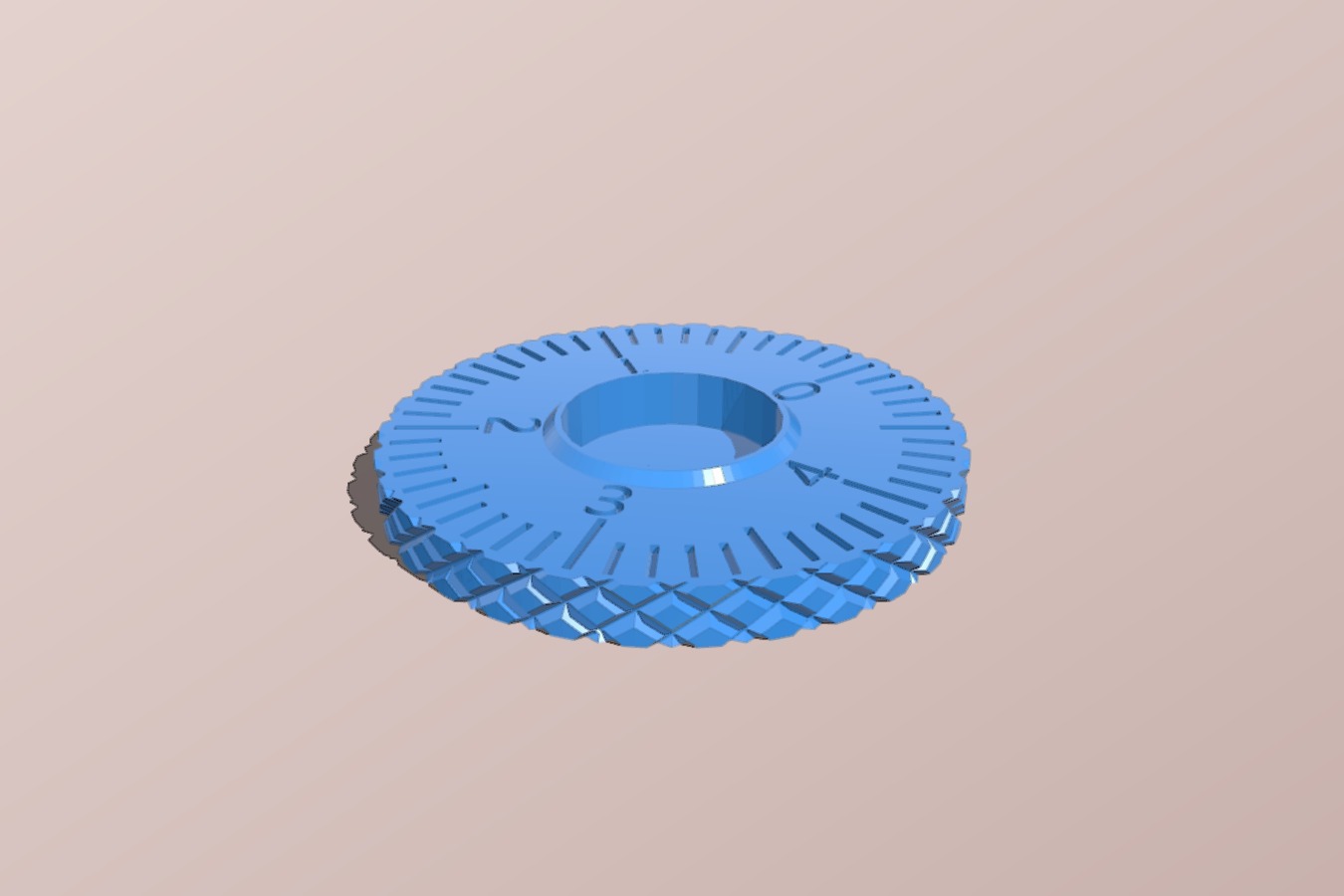 Thumbwheel for Ultimaker2, with scale 0.01 mm and grip