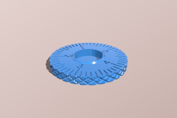 Thumbwheel for Ultimaker2, with scale 0.01 mm and grip | 3d print model
