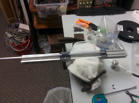 Cylindrical rod_tube cutting jig, mounted on 2040 extrusions | 3d print model