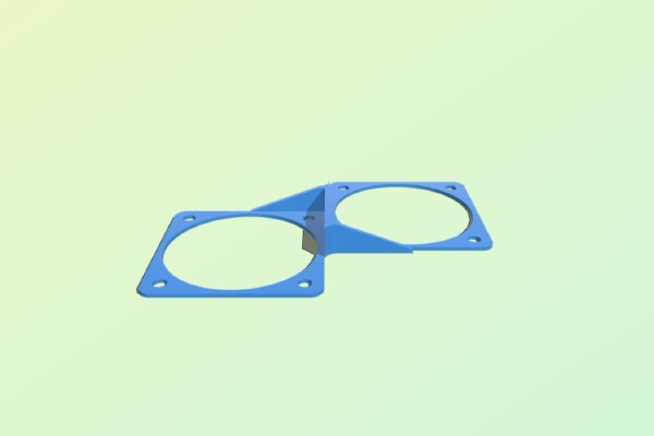 Anycubic i3 mega - board fan mount for 2 silent fans | 3d print model