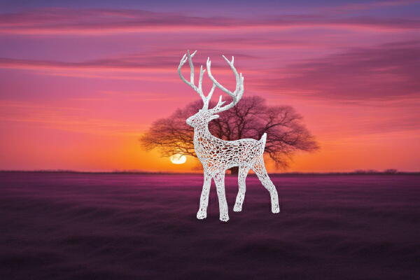 Voronoi Holiday Christmas Deer | 3d print model