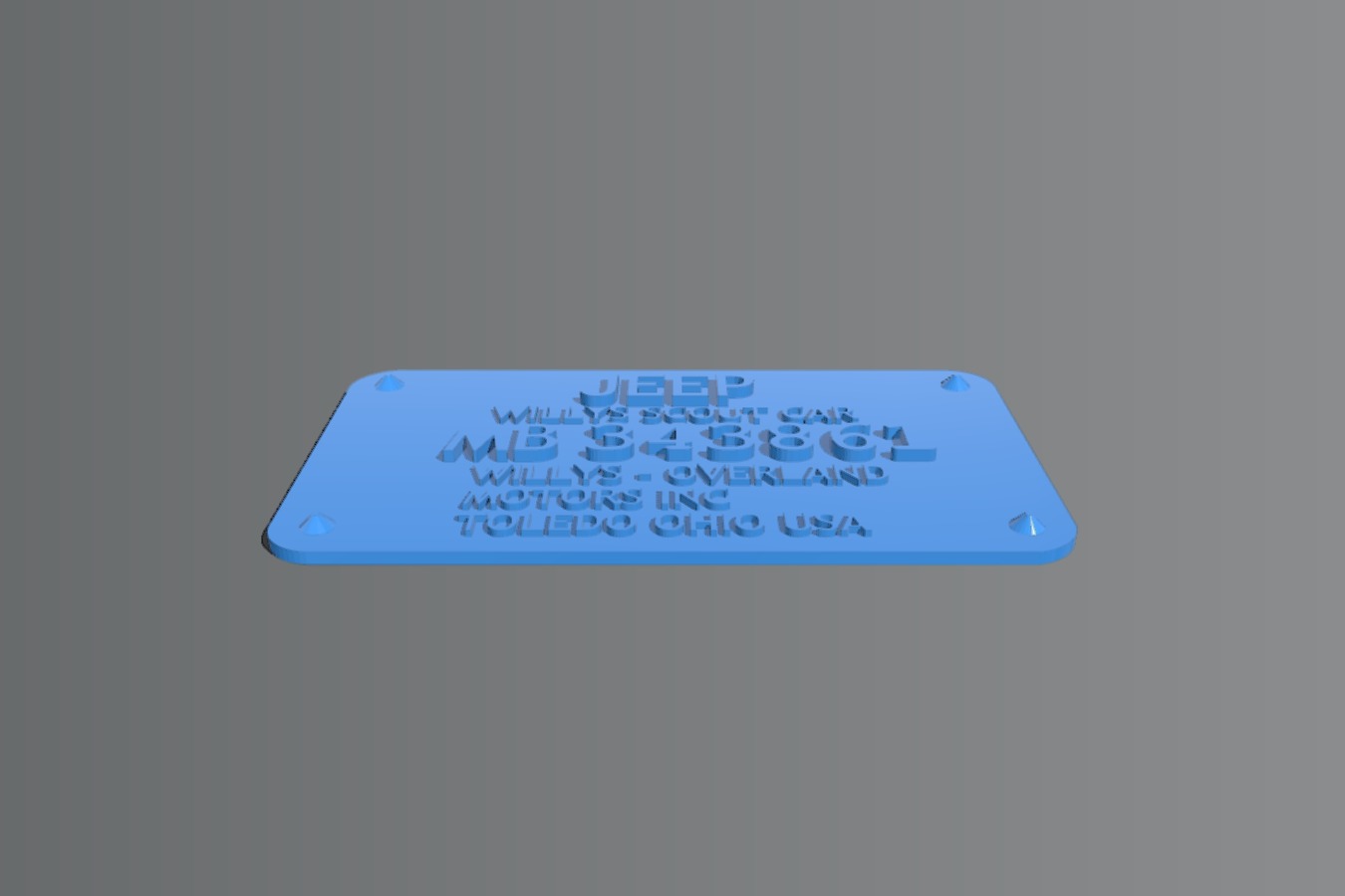 Willys JEEP Frame Plate