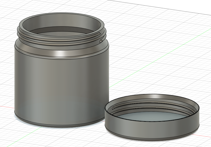 Threaded jar with lid