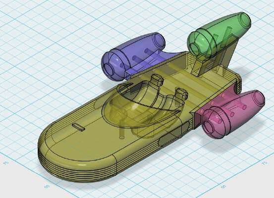 Star Wars Legion X34 Land Speeder - Pin Together | 3d print model