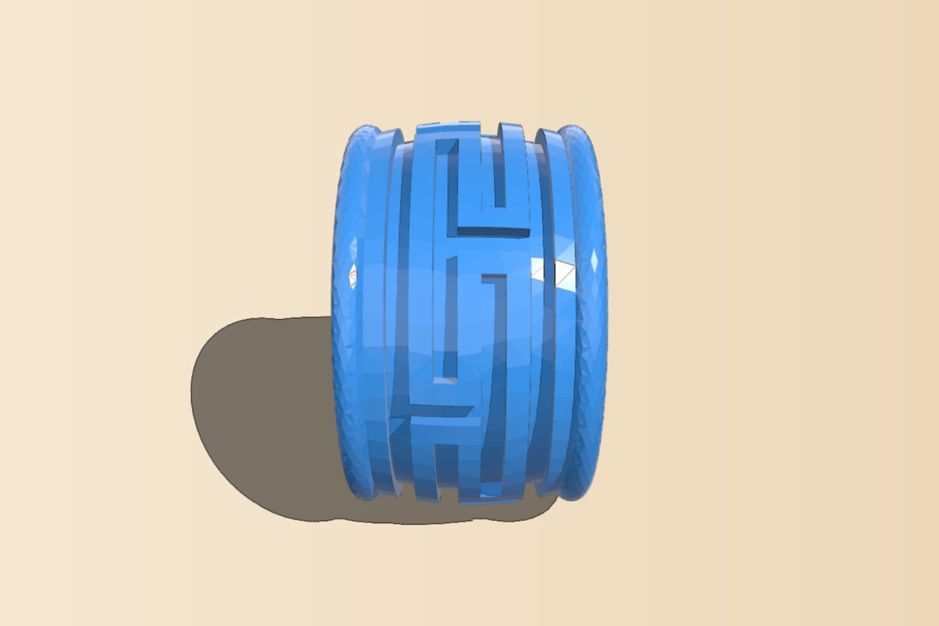 Pattern band ring - Anillo banda con patrón (B)