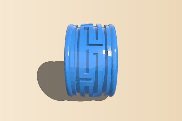 Pattern band ring - Anillo banda con patrón (B) | 3d print model