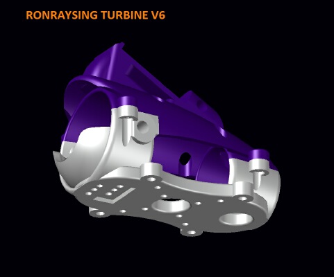 RONRAYSING X-POD RACER TURBINE V6 (2pc body & smaller) | 3d print model