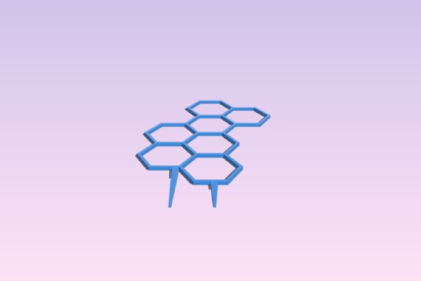 Unsplit Hexagon Plant Trellis | 3d print model