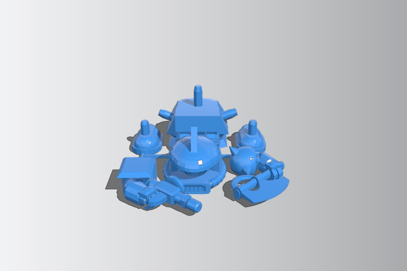 SD Char Zaku II Moving Mono-Eye Gundam Gunpla 3d Print