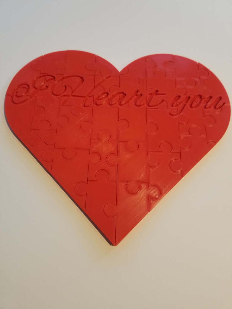 Big Heart Shaped Jigsaw Puzzle Files to download and to 3D print for