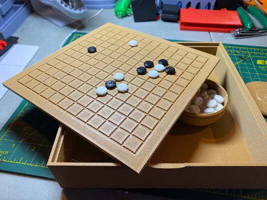 GO Board, case, stones and bowls | 3d print model