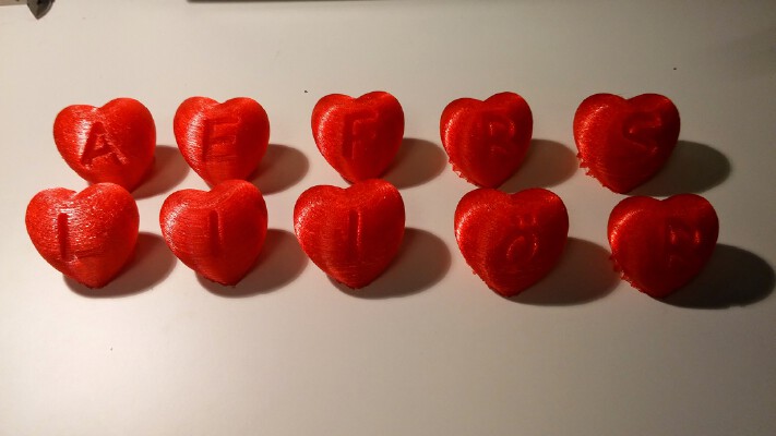 Hearts with letters | 3d print model
