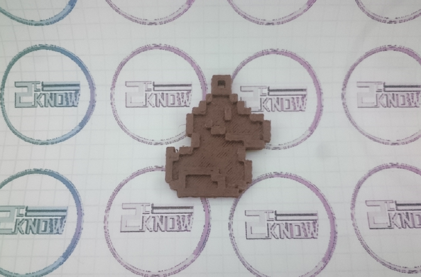 8bit Pixel Green Baby Yoshi Keychain - Super Mario World | 3d print model
