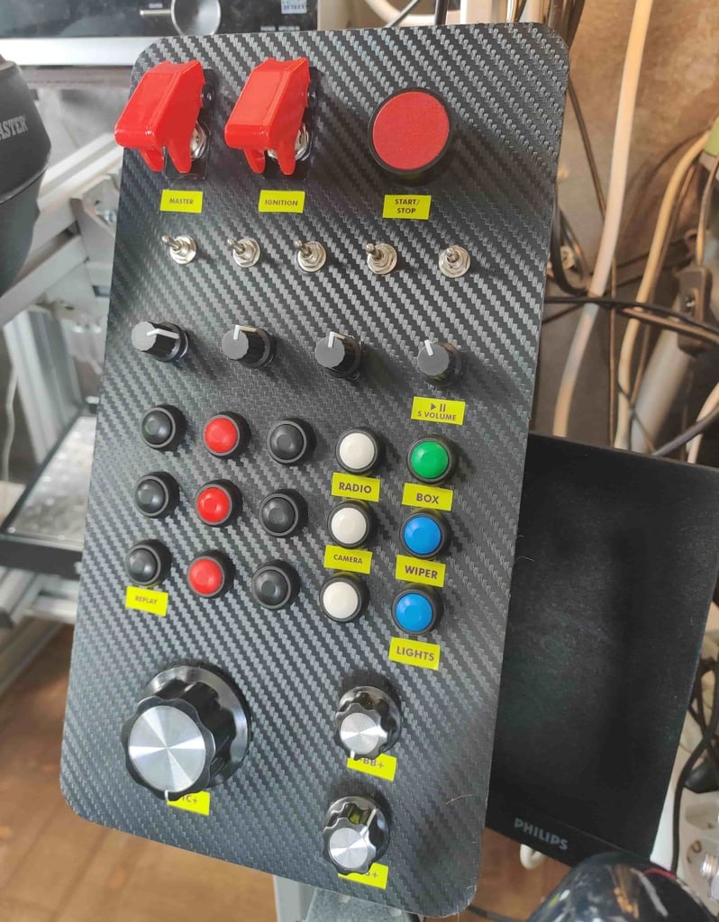 Mobeartec  button  box clone - Small printbed - Sim racing + extra stickers -  buttonbox