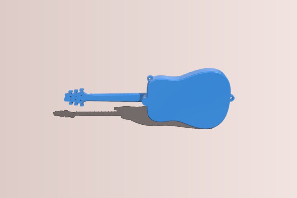 Accoustic Guitar Holiday Ornament | 3d print model