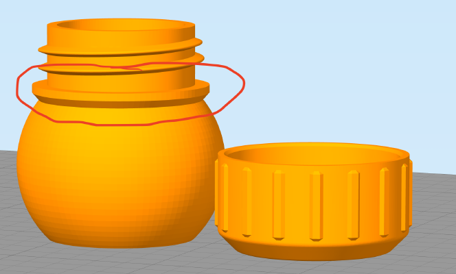 Repaired Bottle and Screw Cap 30 with Knurled Top | 3d print model