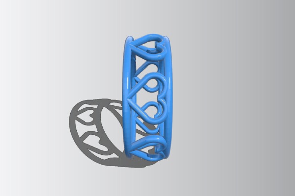 7 Heart Ring Delicat Love & chance | 3d print model