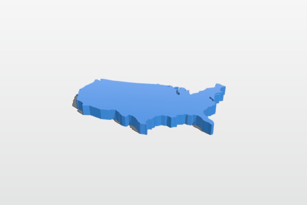 Map of United States of America | 3d print model