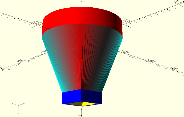 Square To Round Adapter | 3d print model