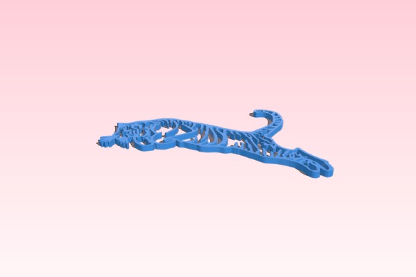Jumping tiger 2D | 3d print model