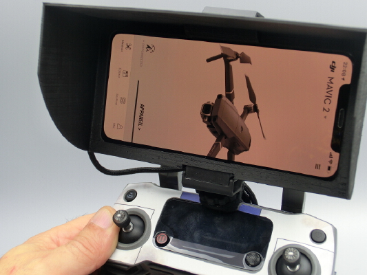 Mavic Sun Shade for iPhone and PolarPro Mount | 3d print model