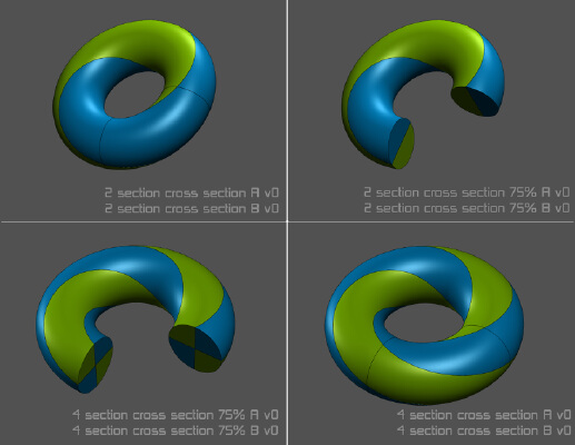 Dual Material - torus with spiraling cross section | 3d print model