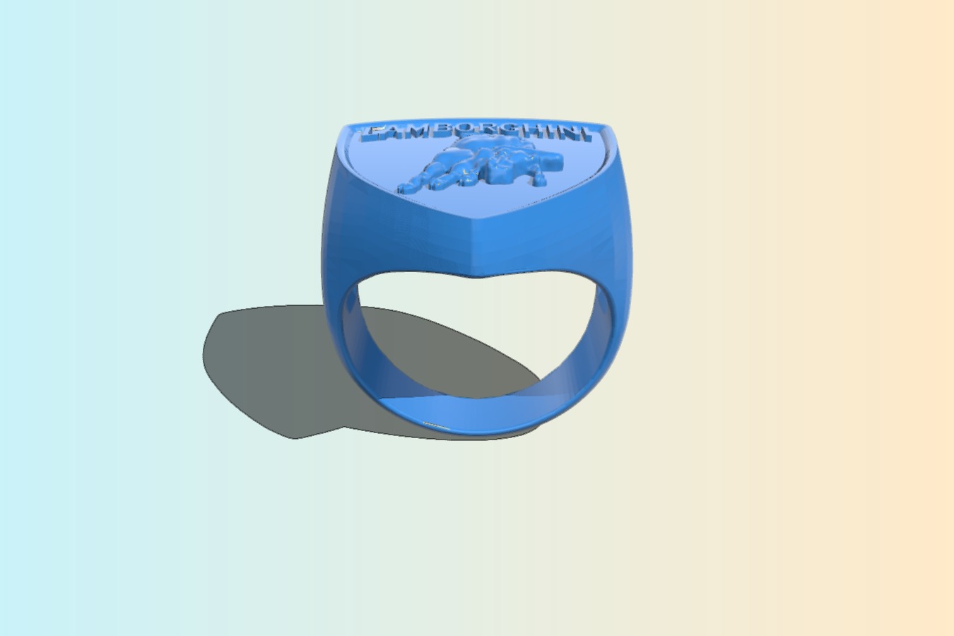 Lamborghini-embossed jewelry ring