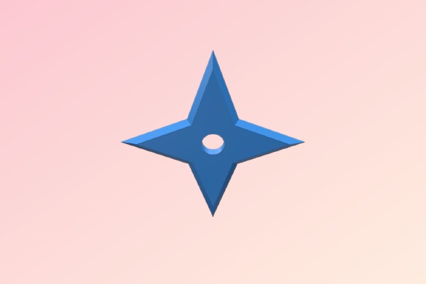 Simple 4 Point Ninja Star | 3d print model