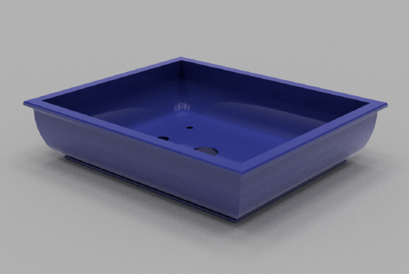 Rectangular, traditional, bulbous Bonsai Pot - No Support Print | 3d print model