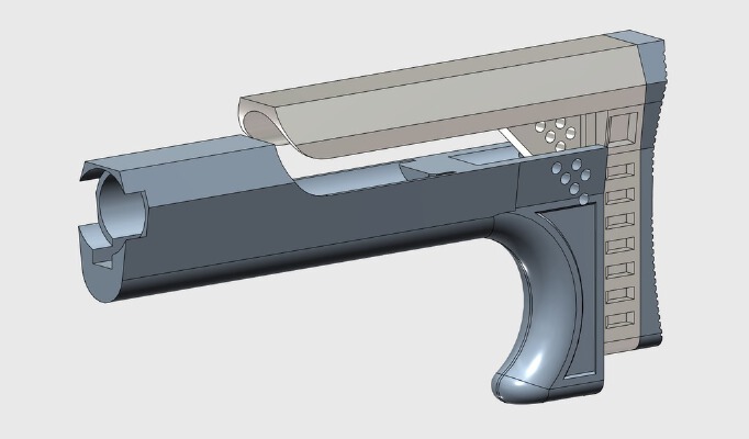 SR-25_M4 Stock [ Buffer Tube Mount ] - Airsoft | 3d print model