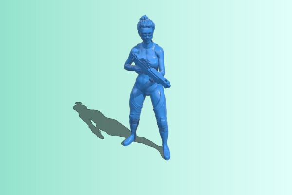 Female cyberpunk warrior | 3d print model