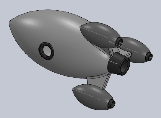 Retro Rocket | 3d print model