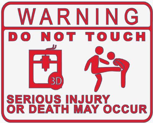 Do Not Touch 3D Printer Sign (Kicking Version) | 3d print model