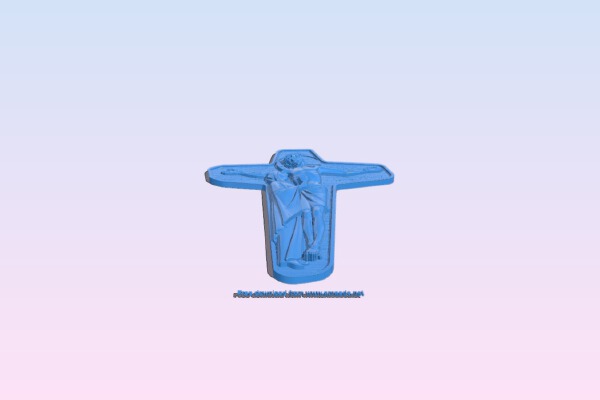 Cross with Jesus and Virgin Mary with chalice | 3d print model