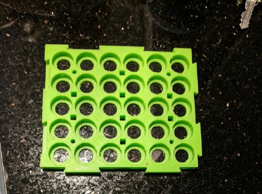 18650 cell holders 6x5 bottom and top. | 3d print model