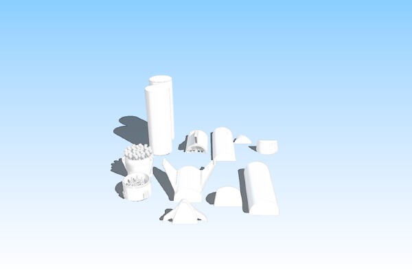 Bfr Lunch platform with rocket | 3d print model