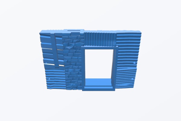 Shanty House E-75 wall with door | 3d print model
