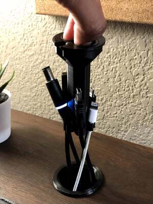 Recessed Desk Cable Holder | 3d print model
