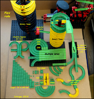 Flex rails for Fischertechnik track ball system. | 3d print model