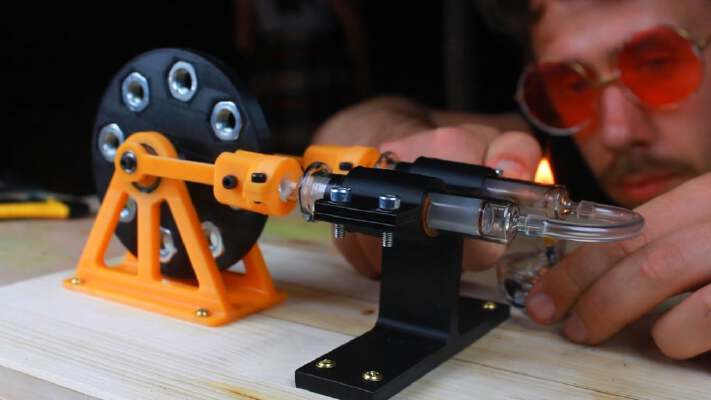 Alpha Stirling Engine (by Integza) | 3d print model